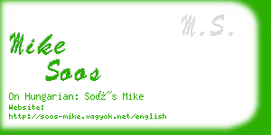 mike soos business card